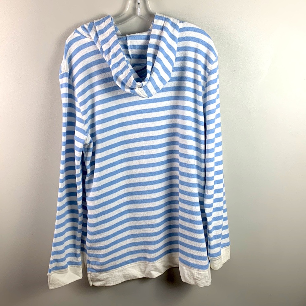 Jones New York French Terry Relaxed Fit Striped Hoodie NEW! - Picture 3 of 8